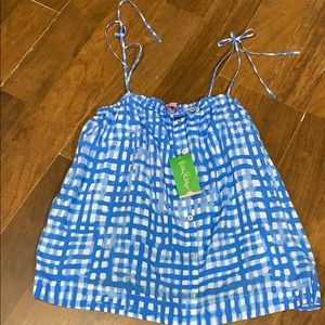 NWT Lilly Pulitzer blue gingham top